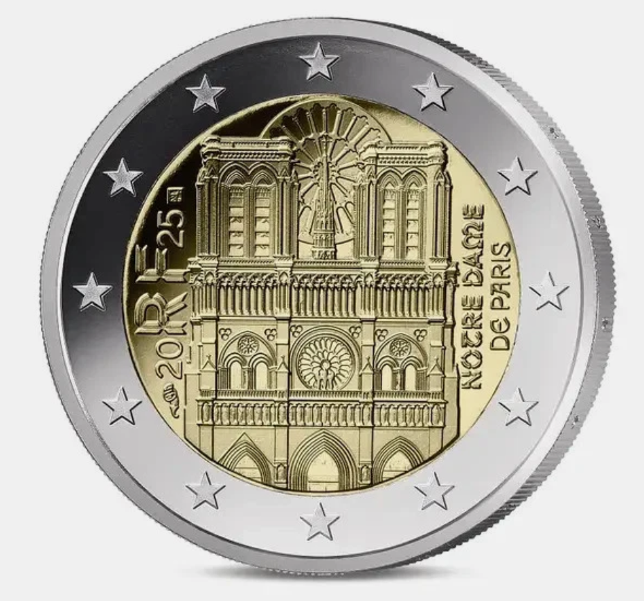 2 Euro UNC France 2025 Notre Dame de Paris